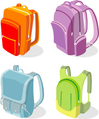 Backpack Cartoon Set
