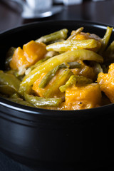 spicy pumpkin in shrimp coconut milk sauce or also known as ginataang kalabasa in the Philippines