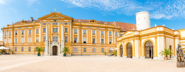 Panoramic view at the Cortyard of Benedictin Abbey in Melk - Austria