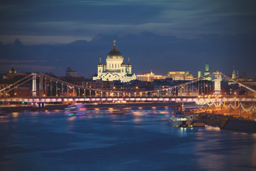 Obraz na płótnie Canvas night view of Moscow, Russia
