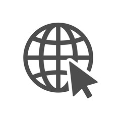 globe with arrow vector icon