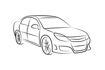 Fototapeta premium car sketch illustration