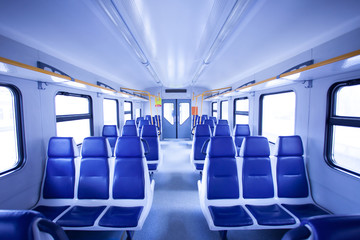 blue inside the passenger carriage