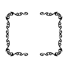 Decorative black and white frame for your design. Vector illustration