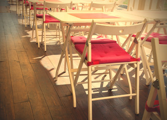 empty summer outdoor cafe
