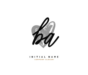 Obraz premium B A BA Beauty vector initial logo, handwriting logo of initial signature, wedding, fashion, jewerly, boutique, floral and botanical with creative template for any company or business.