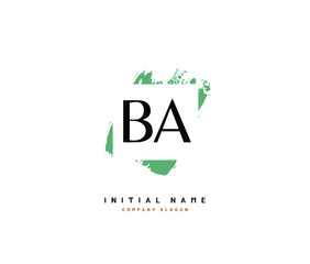 B A BA Beauty vector initial logo, handwriting logo of initial signature, wedding, fashion, jewerly, boutique, floral and botanical with creative template for any company or business.