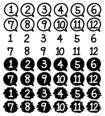 手描き風の数字と吹き出し