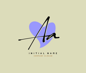 A AA Beauty vector initial logo, handwriting logo of initial signature, wedding, fashion, jewerly, boutique, floral and botanical with creative template for any company or business.