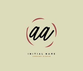 Obraz premium A AA Beauty vector initial logo, handwriting logo of initial signature, wedding, fashion, jewerly, boutique, floral and botanical with creative template for any company or business.