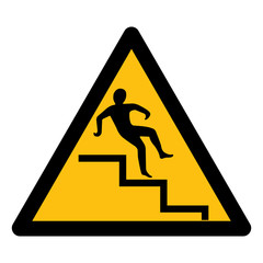 Beware Step Symbol Isolate On White Background,Vector Illustration EPS.10