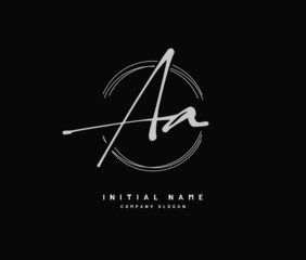 A AA Beauty vector initial logo, handwriting logo of initial signature, wedding, fashion, jewerly, boutique, floral and botanical with creative template for any company or business. - obrazy, fototapety, plakaty