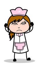Very Noisy - Retro Cartoon Waitress Female Chef Vector Illustration