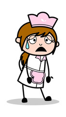 Very Upset - Retro Cartoon Waitress Female Chef Vector Illustration