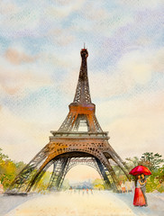 Paris european city landscape. France, eiffel tower.
