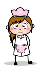 Speechless - Retro Cartoon Waitress Female Chef Vector Illustration