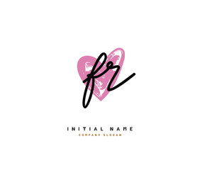 F R FR Beauty vector initial logo, handwriting logo of initial signature, wedding, fashion, jewerly, boutique, floral and botanical with creative template for any company or business.