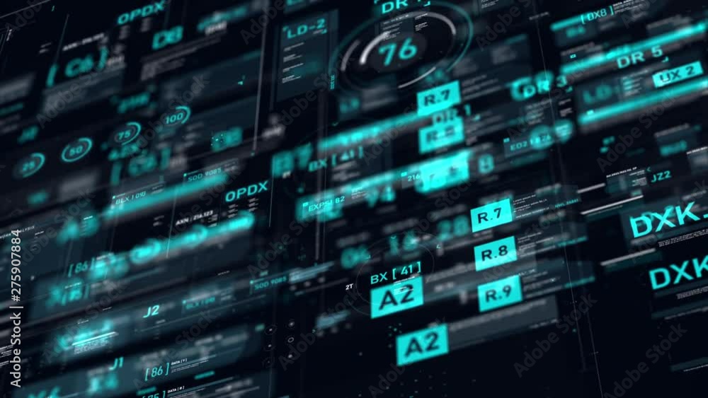 Poster futuristic user interface hud gui digital text number element for cyber technology concept with shal