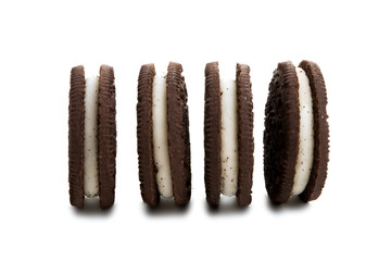 double cookie with milk filling isolated