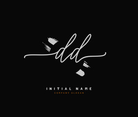 D DD Beauty vector initial logo, handwriting logo of initial signature, wedding, fashion, jewerly, boutique, floral and botanical with creative template for any company or business.
