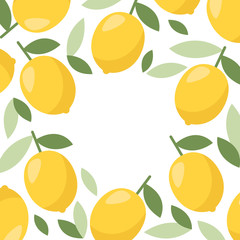 Fototapeta na wymiar Lemon frame, great design for web, print. Vector vintage illustration. Citrus lemonade.