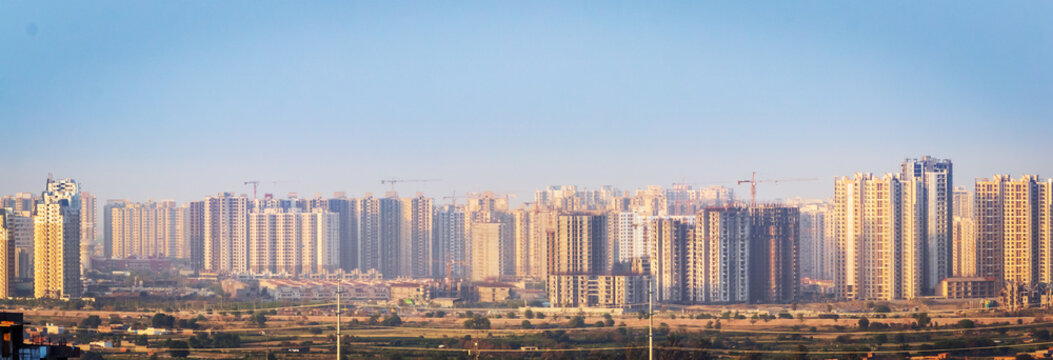  View Of  High Rise Buildings In  Greater Noida NCR, India