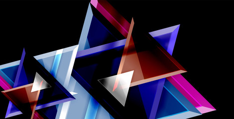 Glossy shiny triangles background