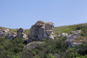 rocks and sky