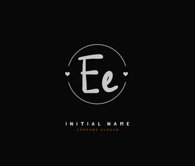 E EE Beauty vector initial logo, handwriting logo of initial signature, wedding, fashion, jewerly, boutique, floral and botanical with creative template for any company or business.