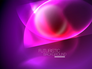 Vector glowing neon circles abstract background