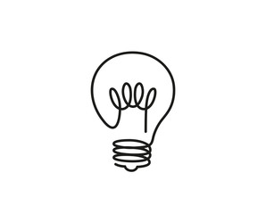 Creative Abstract Bulb Electric Lamp Logo Design Vector Symbol Illustration