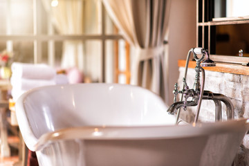 Luxurious vintage style bathroom inside the house