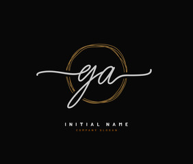 G A GA Beauty vector initial logo, handwriting logo of initial signature, wedding, fashion, jewerly, boutique, floral and botanical with creative template for any company or business. - obrazy, fototapety, plakaty
