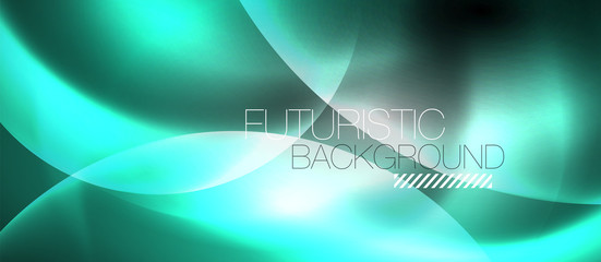 Shiny neon color light with circles abstract background