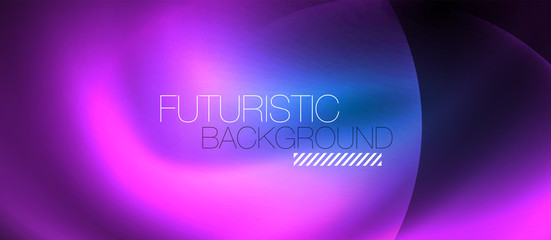 Blue neon bubbles and circles abstract background, futuristic magic techno design