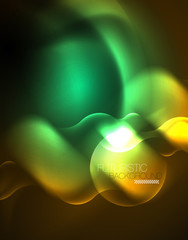 Shiny neon geometric waves template