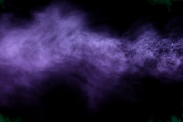 Beautiful 3D illustration of mysterious heavy line of smoke isolated on black background