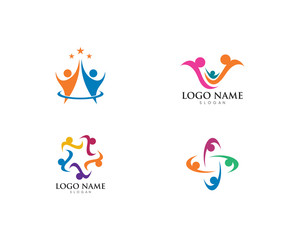 Adoption and community care Logo template vector icon 