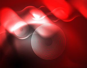 Fototapeta premium Shiny metallic neon waves vector design