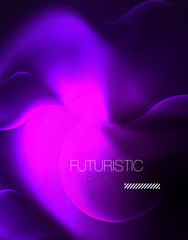 Shiny metallic neon waves vector design