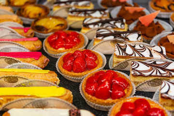 Row of delicious sweets.