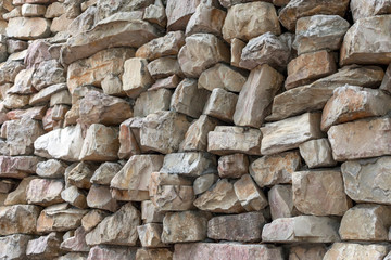 Part of the stone wall in daylight