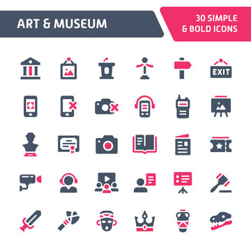 Art & Museum Vector Icon Set.