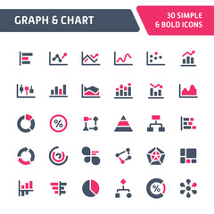 Graph & Chart Vector Icon Set.