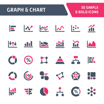 Graph & Chart Vector Icon Set.