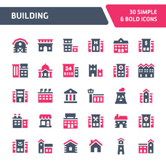 Building Vector Icon Set.