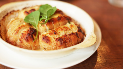 チャバタのアンチョビチーズクリーム焼き