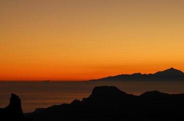 sunset in mountains
