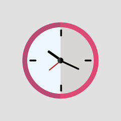 Pink clock flat icon