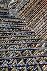 Screw thread steel bar framework